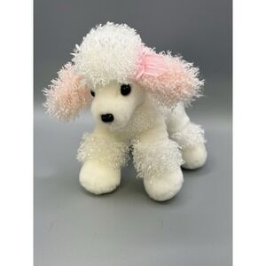 Aurora White Pink Poodle Dog Plush 6 Inch Stuffed Animal Toy